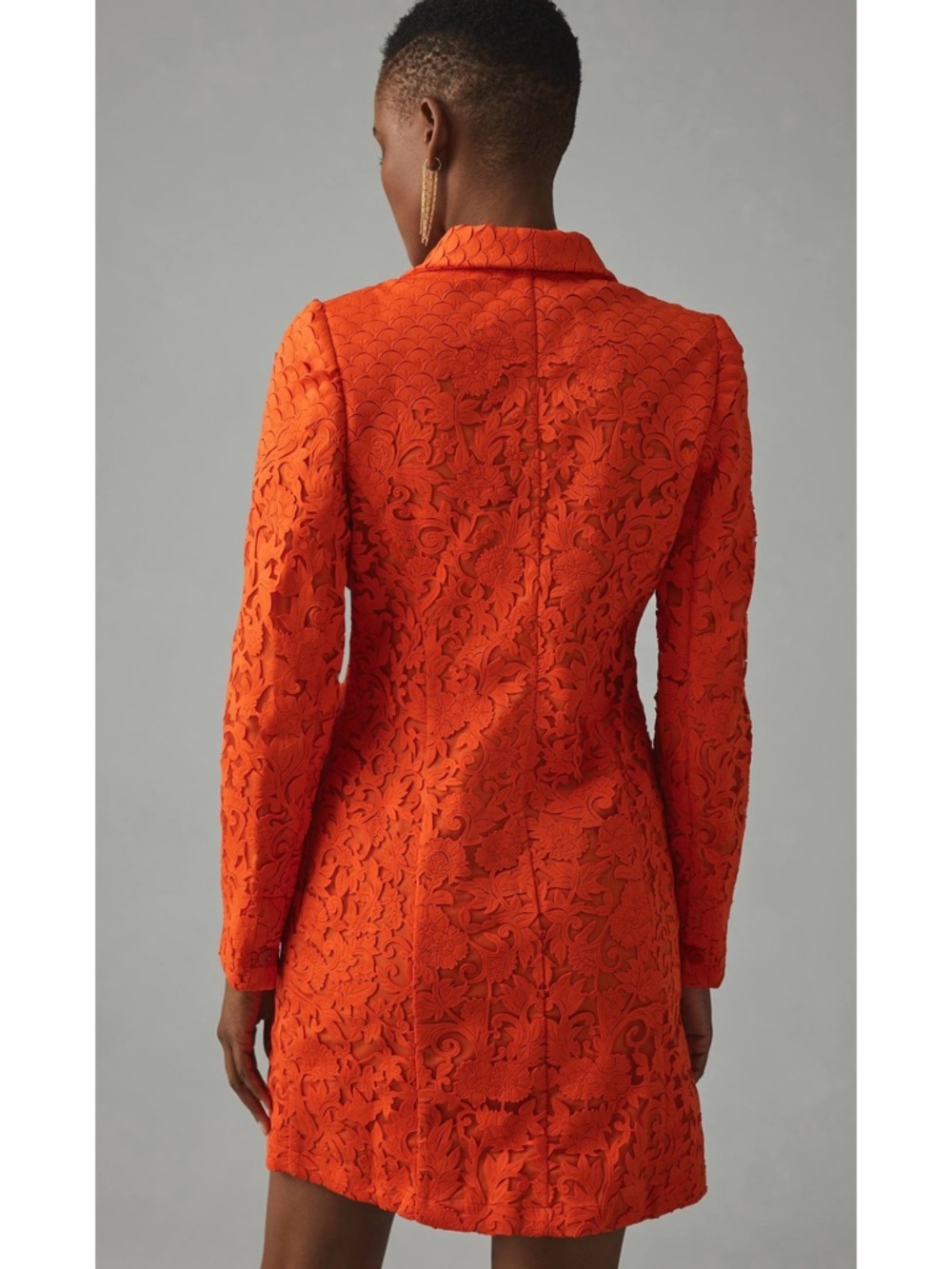 Anthropologie Pankaj & Nidhi Heavily Embroidered Blazer Dress NWT Red Rouge XS/P - Picture 2 of 10